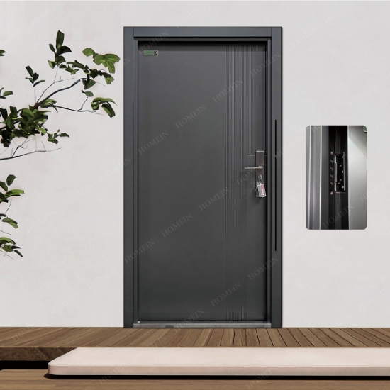 Picture of Entrance Door Vertical Texture Metal Frontdoor