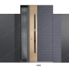 Picture of Ma-So Door Dark Grey Carved Texture with Golden Decorative Metal Panels