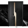 Picture of Ma-So Door Black Geometric Smooth Texture Metal unequal double door