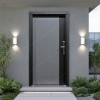 Picture of Aluminum Door Wood Grain Metal Color-Block Entry Door