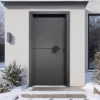 Picture of Entrance Door Round Handle Metal Dark Grey