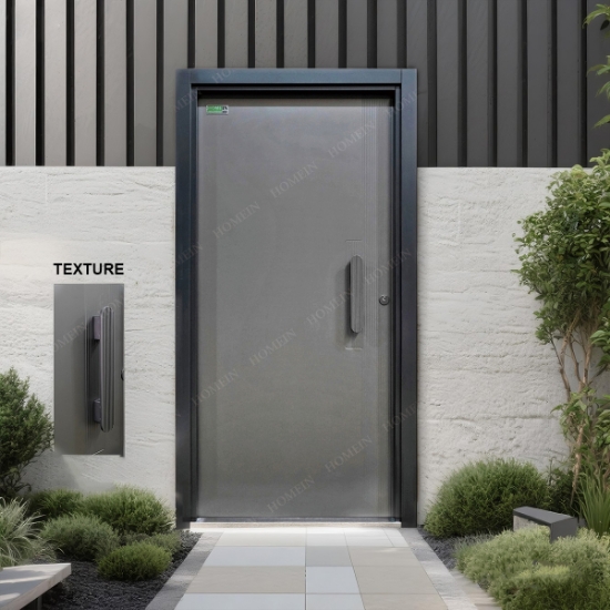 Picture of Entrance Door Light Grey Texture Metal Frontdoor