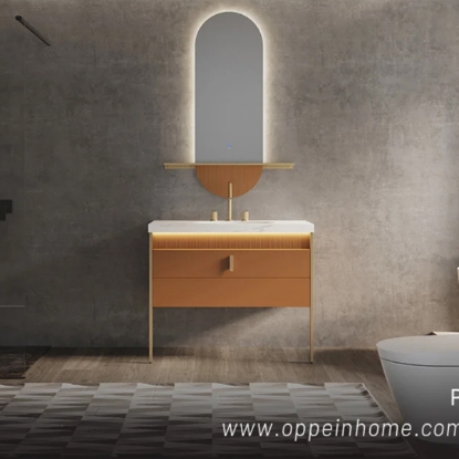 Picture of Modern Yellow Orange Bathroom Vanities with Top