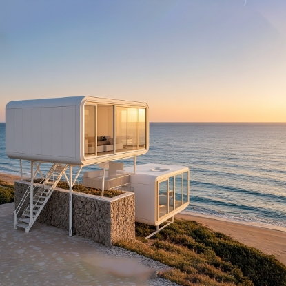Picture of Coastal Modular Holiday Home - Floating Sea - view Living Space
