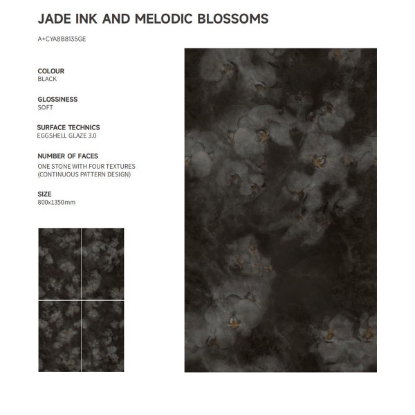 Picture of Ceramic Big Slab-JADE INK AND MELODIC BLOSSOMS A+CYA8B8135GE