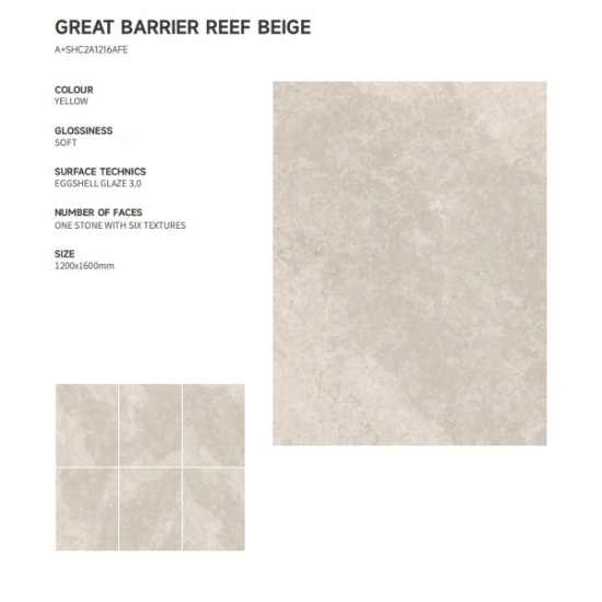 Picture of Ceramic Big Slab-GREAT BARRIER REEF BEIGE A+SHC2A1216AFE