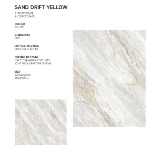 Picture of Ceramic Big Slab-SAND DRIFT YELLOW A+SXJ2C1216AFE A+CXJ2C8135AFE