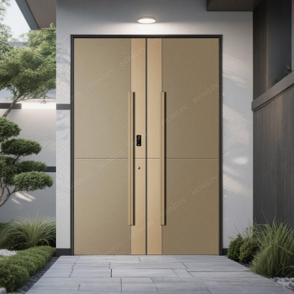 Picture of Luxurious Light Gold Metal Double Entrance Doors
