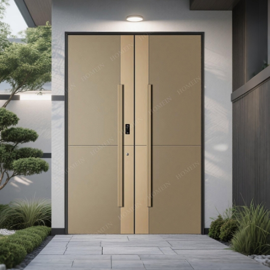 Picture of Luxurious Light Gold Metal Double Entrance Doors