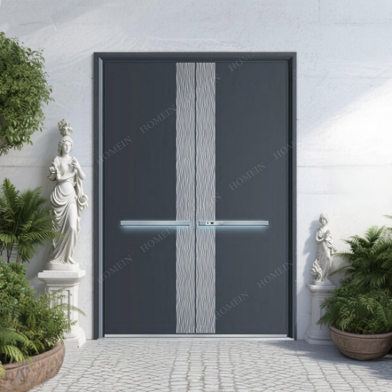 Picture of Dark Grey Metal Double Entrance Doors