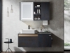 Picture of Dark Lacquer Painting Wall-mounted Bathroom Mirror Cabinets