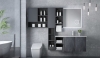 Picture of Modern Black Bathroom Vanity in HPL and Lacquer Finish