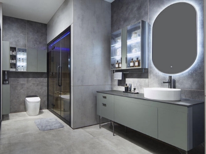 Picture of Dark Green Modern Bathroom Vanity