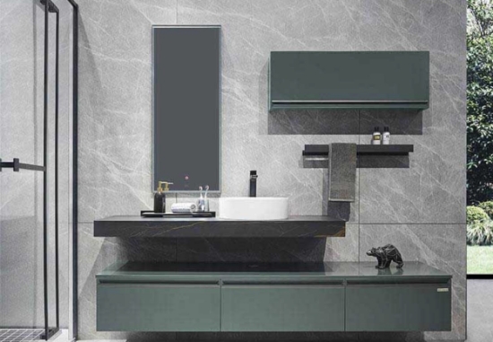 Picture of Custom Green Bathroom Vanity For Sale