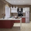 Picture of Modern Minimalist Open - Concept Island Kitchen Cabinet Set