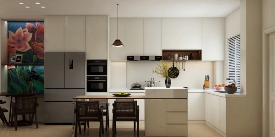 Picture of Modern Minimalist Open - Concept Kitchen Cabinet Set (with Island)
