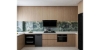 Picture of Modern Log - Style Kitchen Cabinet Combination (with Marble - Patterned Backsplash)